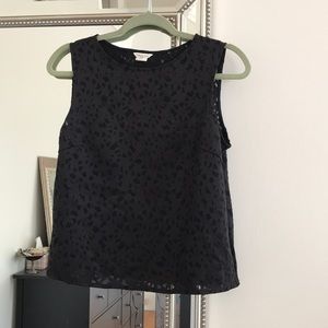 Club Monaco Laser Cut Black Top